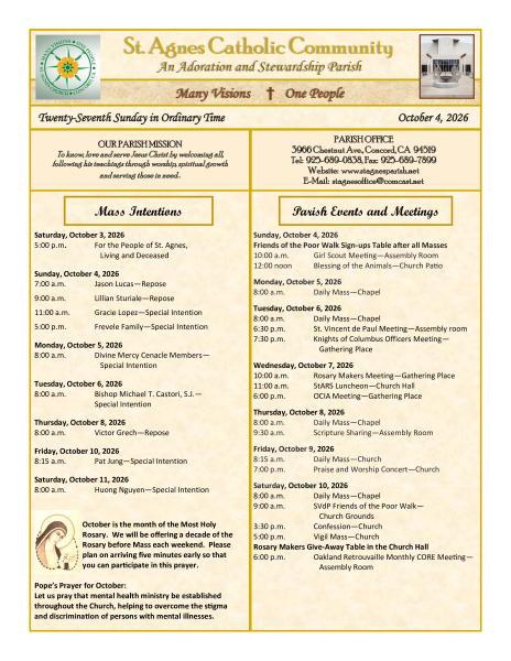 October 4 2026 Bulletin