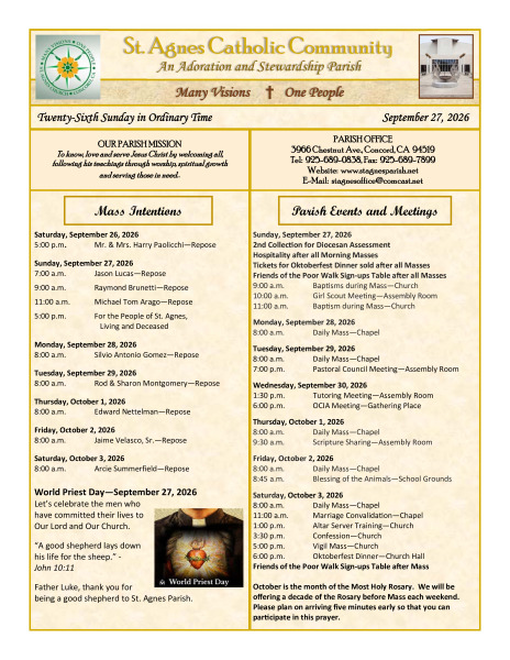 September 27 2026 Bulletin