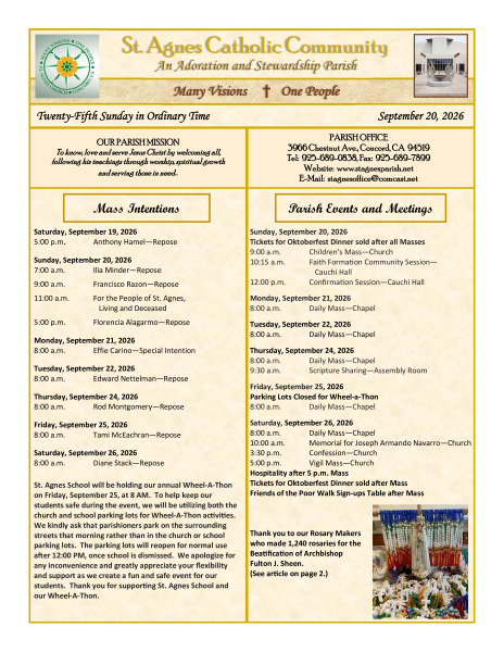 September 20 2026 Bulletin